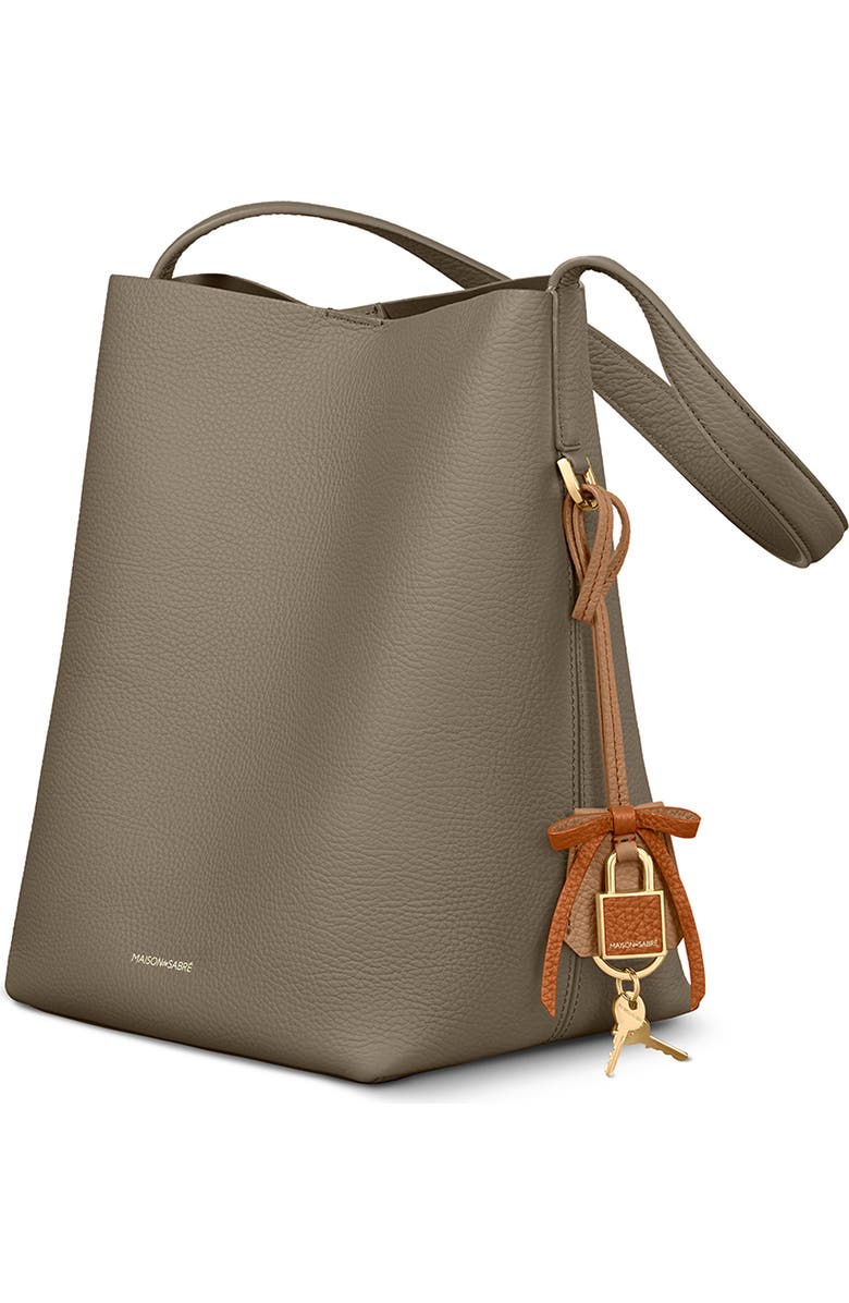 MAISON de SABRÉ The Bow Padlock Charm, Alternate, color, Sandstone Pecan