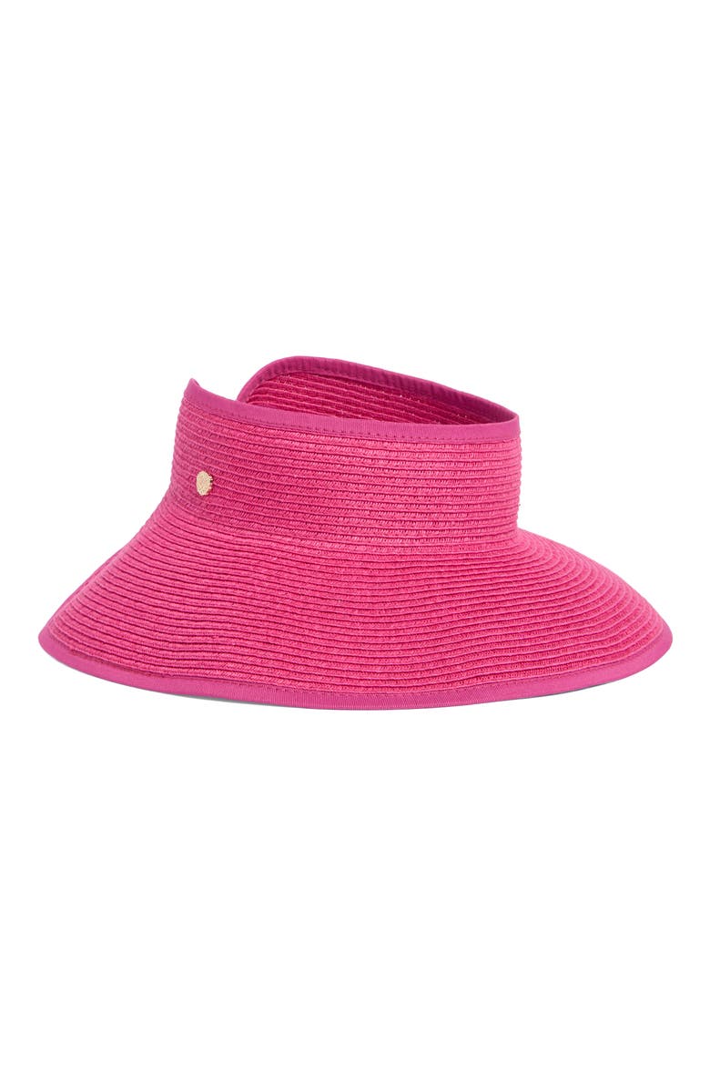 Roll-Up Straw Visor, Main, color, FUCHSIA