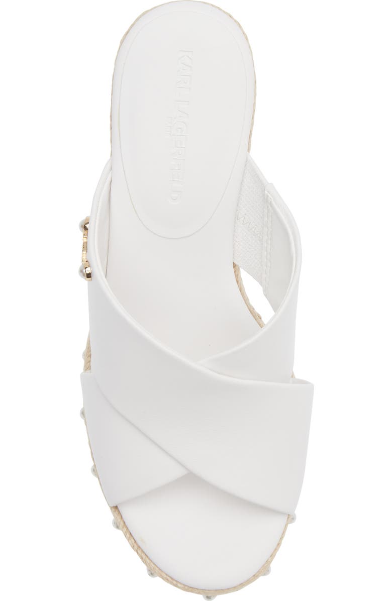 KARL LAGERFELD PARIS Cellyn Wedge Espadrille Sandal, Alternate, color, Bright White