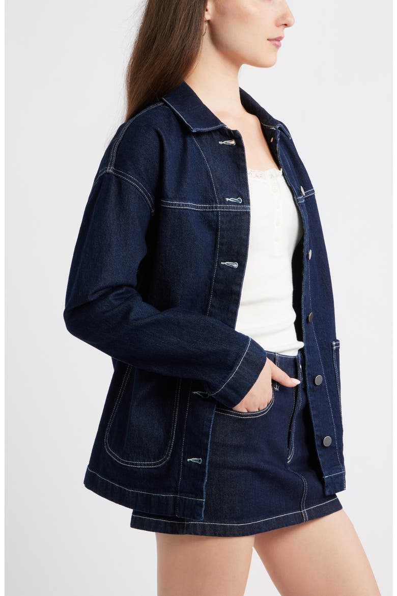 Oversize Denim Jacket, Alternate, color, HIGHLAND WASH