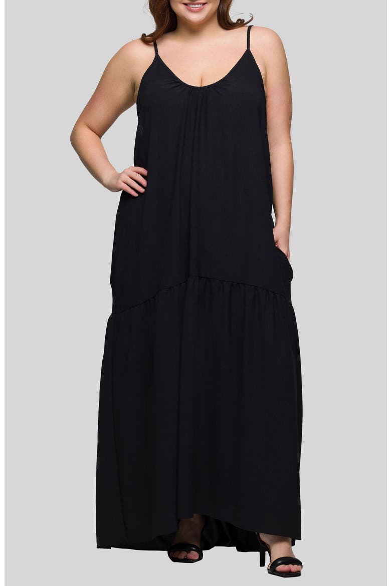 Jersey Maxi Dress, Main, color, BLACK