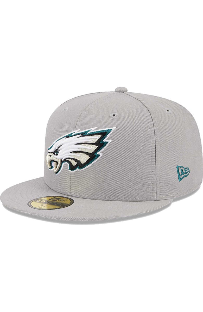 New Era Men's New Era Gray Philadelphia Eagles Omaha 59FIFTY Fitted Hat, Alternate, color, Gray