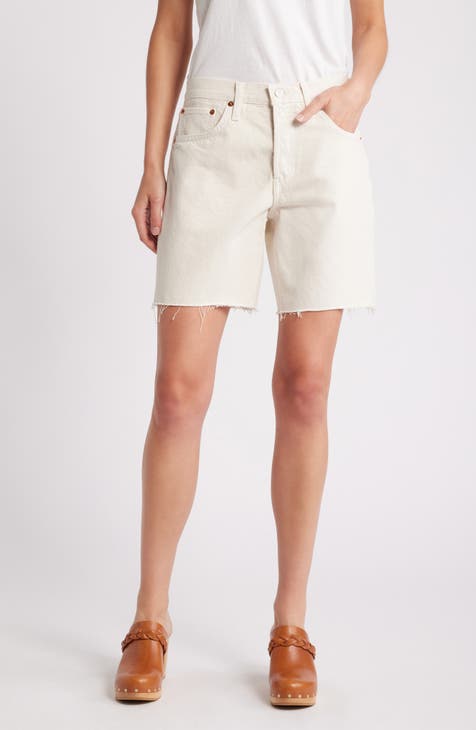 Denim Mid-Rise Skimmer Shorts popular