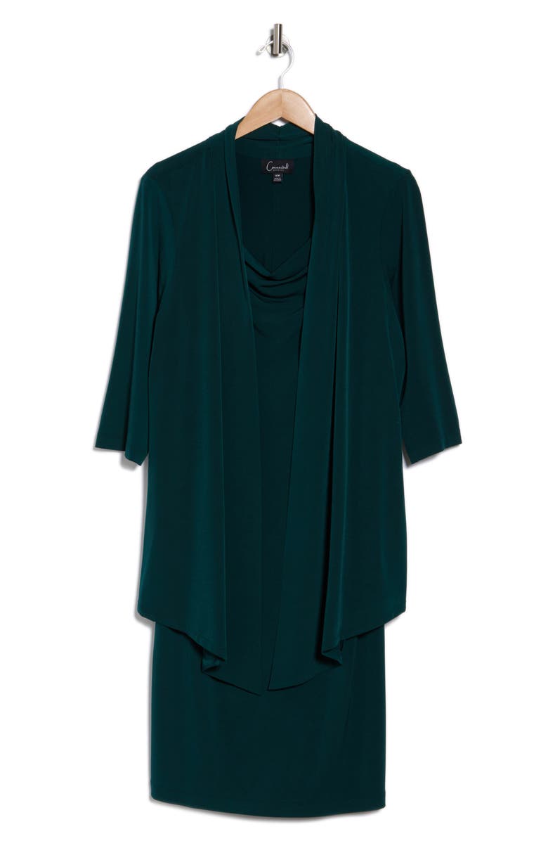 Connected Apparel Knit Mock Jacket Dress, Alternate, color,