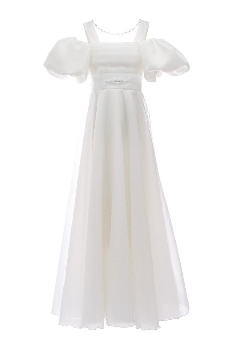 Thea Puff-Sleeve Dress, Main, color, White