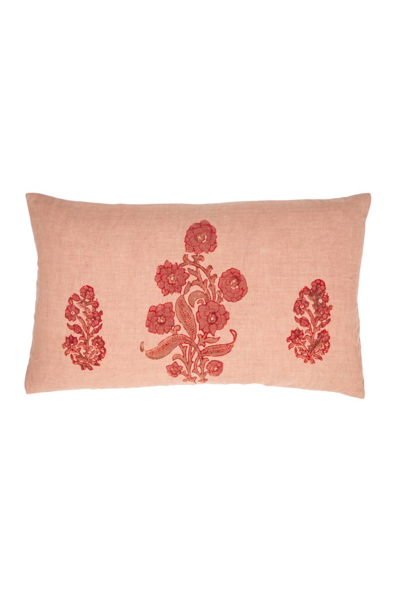 English Garden Petit Lumbar Pillow Cover, Main, color, Coral/Clay/Rose on Sand