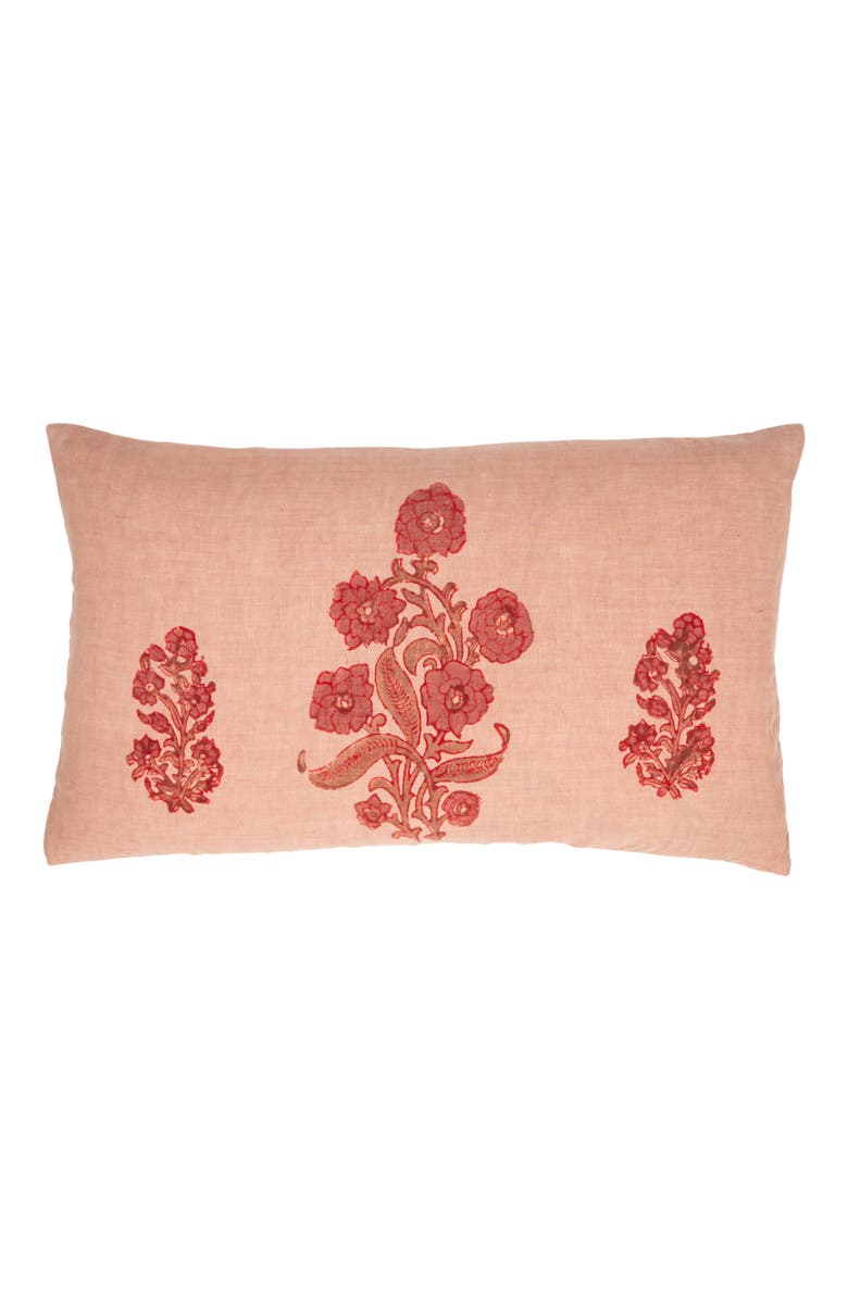 Alamwar English Garden Petit Lumbar Pillow Cover, Main, color, Coral/Clay/Rose On Sand