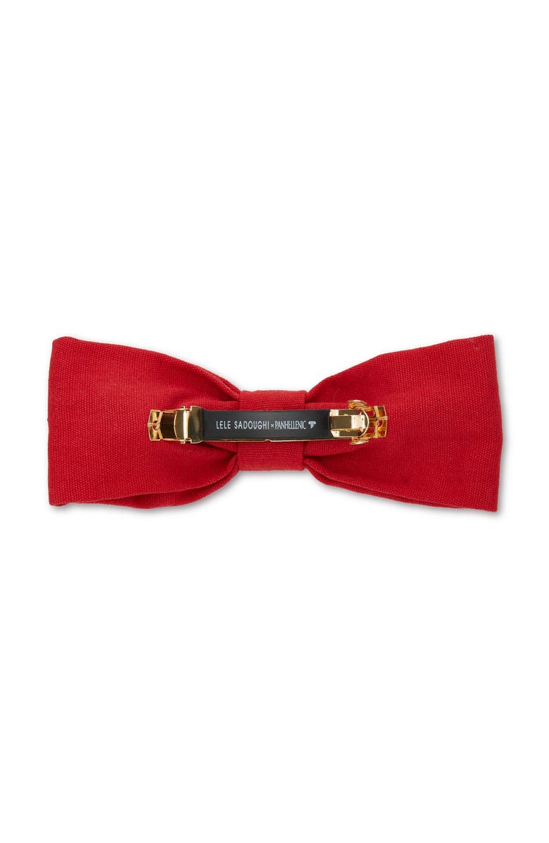 Lele Sadoughi Alpha Chi Omega Riley Bow, Alternate, color, Scarlet 600