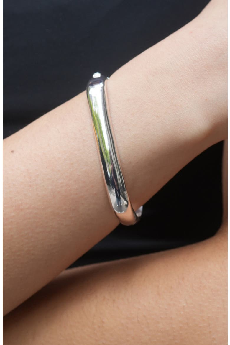 Hinge Bangle, Alternate, color, SILVER