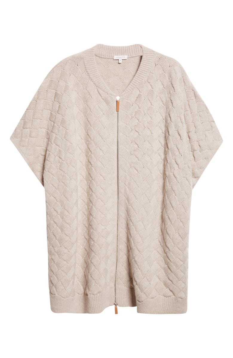 Lafayette 148 New York Basket Stitch Zip Poncho, Alternate, color, 