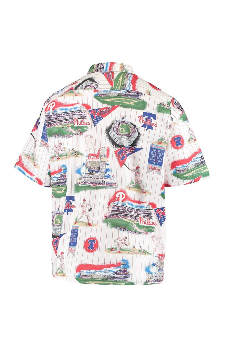Reyn Spooner Men's Reyn Spooner White/Red Philadelphia Phillies Scenic Button-Up Shirt, Alternate, color, White