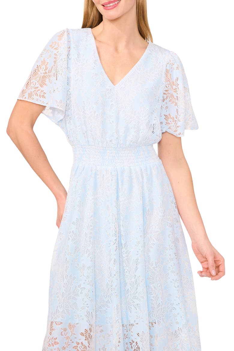 Lace Smocked Waist Maxi Dress, Alternate, color, SPA BLUE
