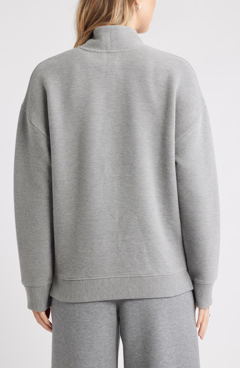 Caslon<sup>®</sup> Mock Neck Ottoman Sweatshirt, Alternate, color, Grey Dark Heather