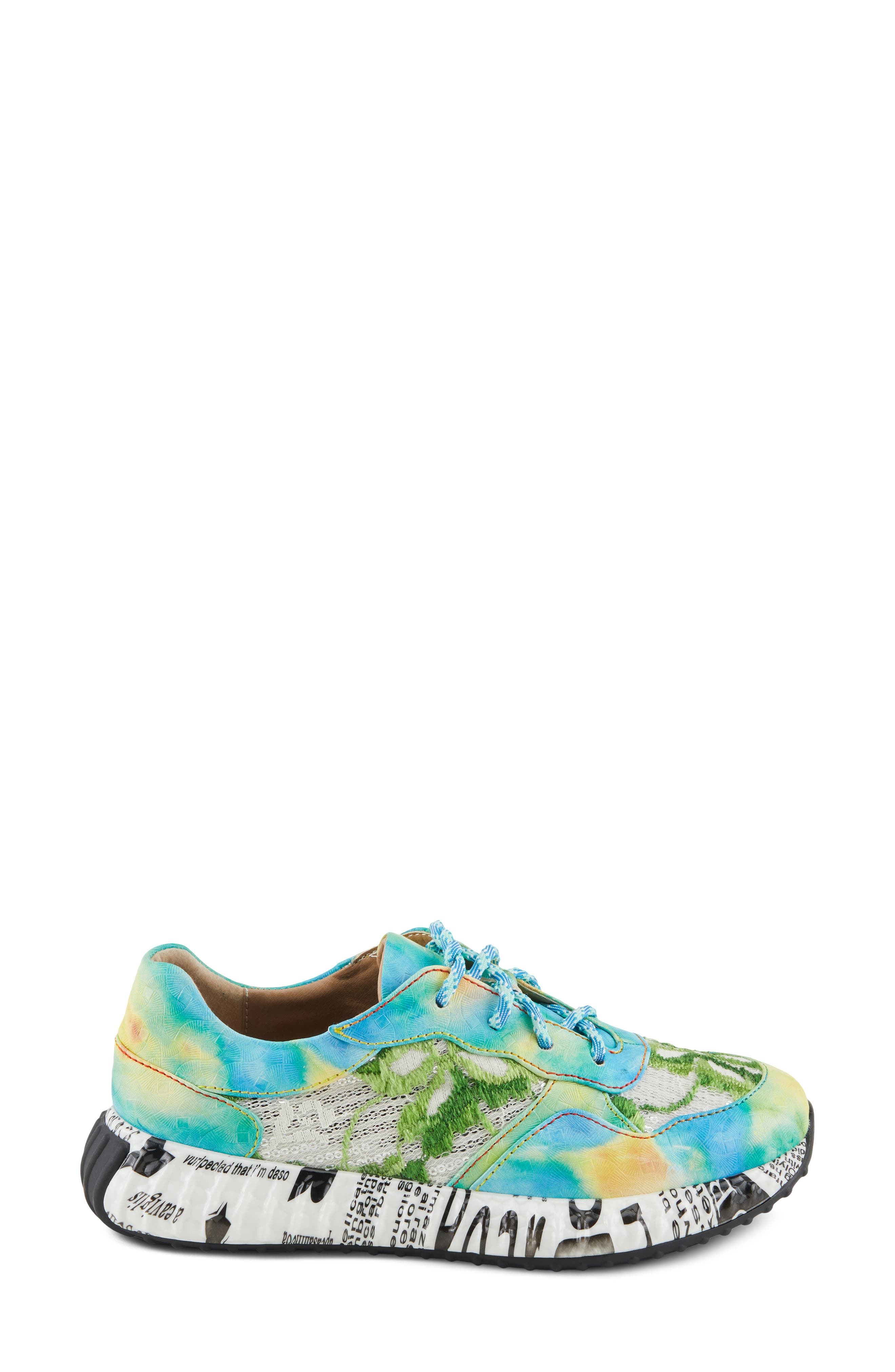 L'Artiste by Spring Step Emelie Platform Sneaker, Alternate, color, Turquoise Multi