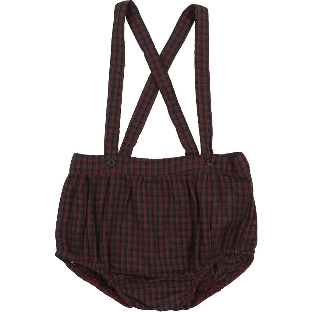 Maniere Manière Plaid Shortalls In Brown