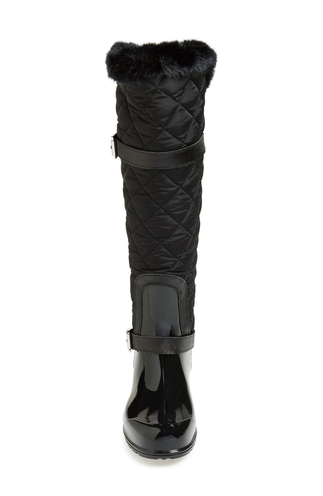 MICHAEL Michael Kors 'Fulton' Quilted Rain Boot, Alternate, color, 