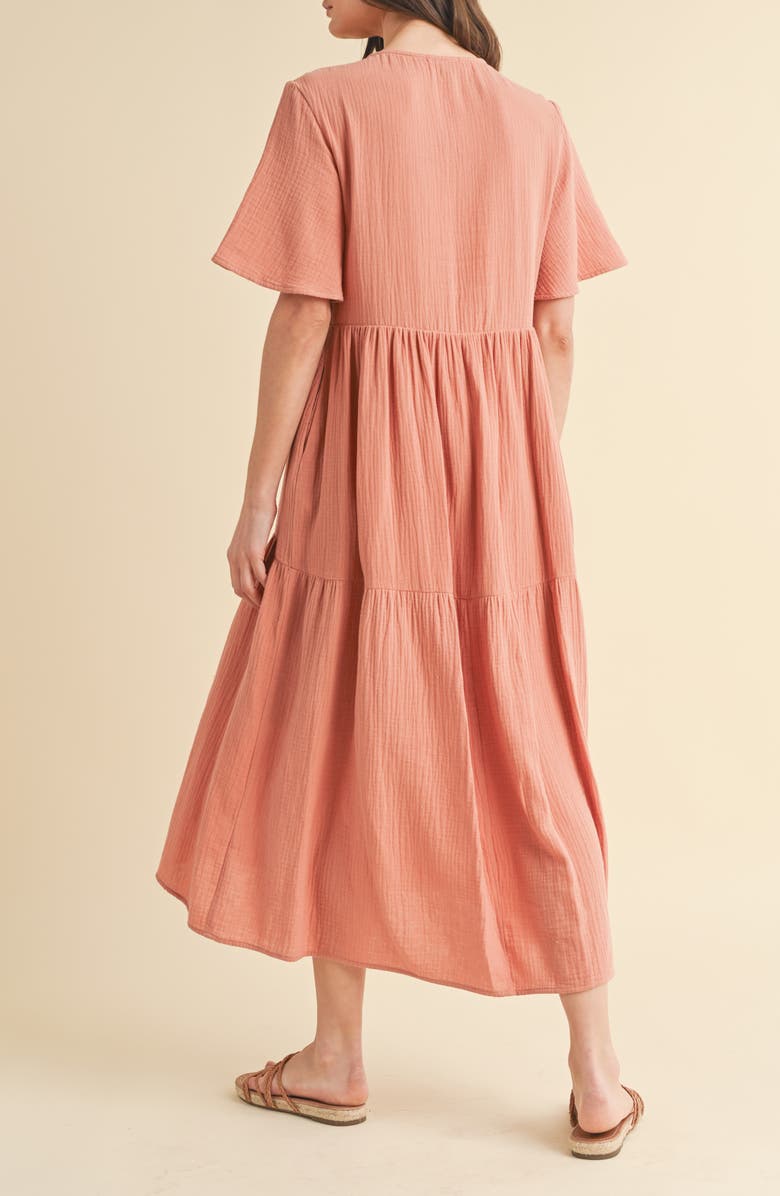 WISHLIST Cotton Gauze Maxi Dress, Alternate, color, Rose