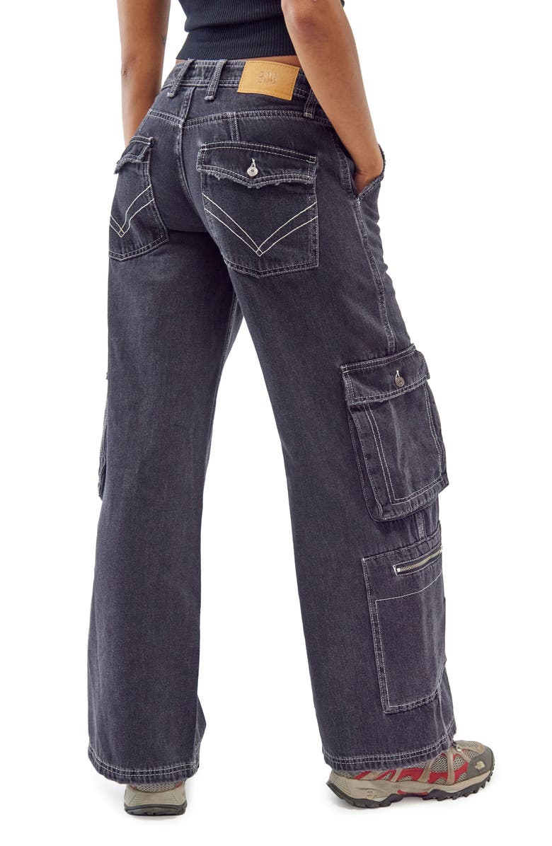 BDG Urban Outfitters Low Rise Puddle Cargo Jeans, Alternate, color, 