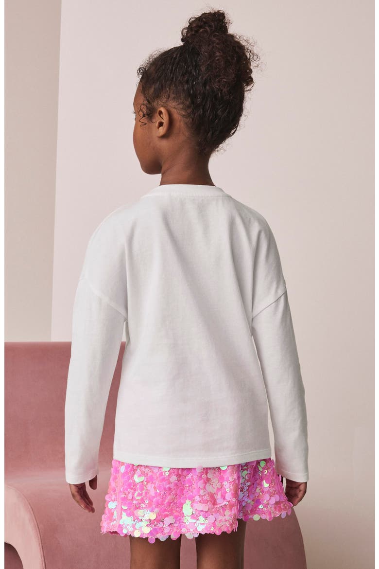 Kids' Sequin Heart Long Sleeve T-Shirt, Alternate, color, WHITE