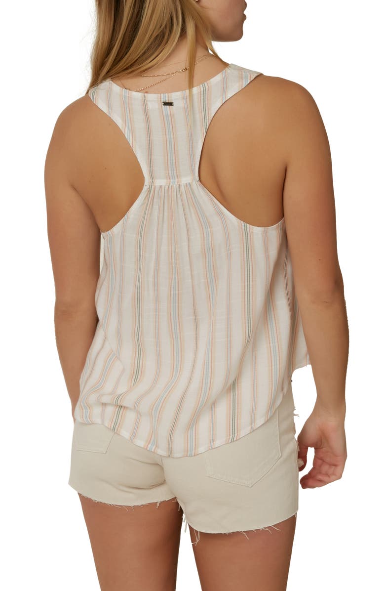 O'Neill Meyer Stripe Racerback Tank, Alternate, color, White