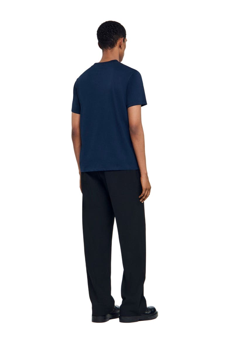 Leather logo T-shirt, Alternate, color, Navy blue