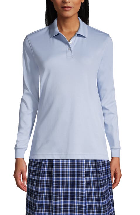 School Uniform  Long Sleeve Interlock Polo Shirt