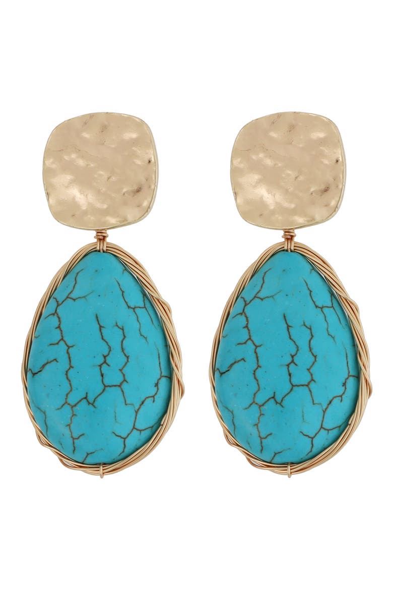 Turquoise Teardrop Earrings, Main, color, TURQUOISE
