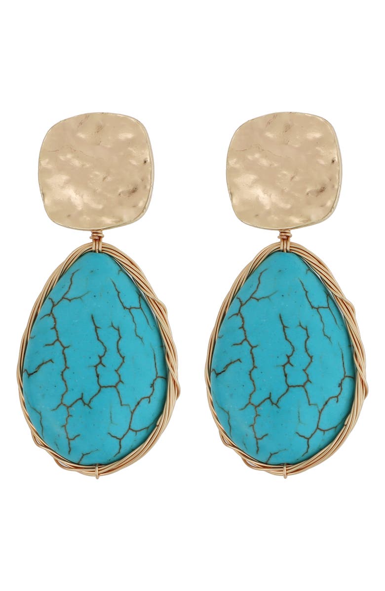 Panacea Turquoise Teardrop Earrings, Main, color, Turquoise