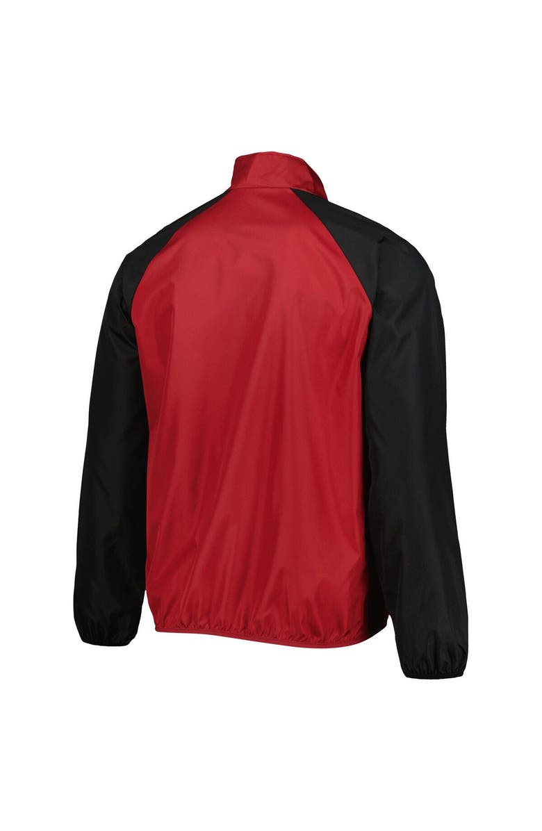 G-III SPORTS BY CARL BANKS Men's G-III Sports by Carl Banks Cardinal/Black Arkansas Razorbacks Point Guard Raglan Half-Zip Jacket, Alternate, color,