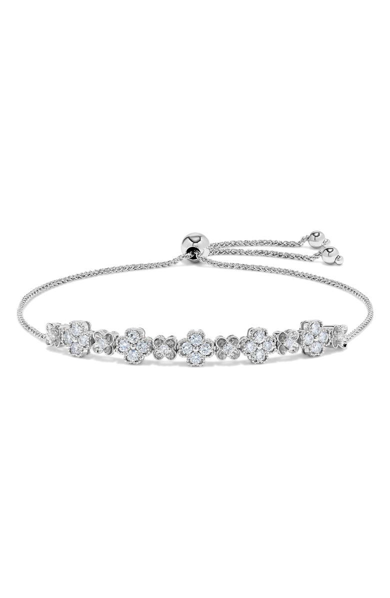 H.J. Namdar 14K White Gold Diamond Floral Slider Bracelet - 0.70ct., Main, color, 