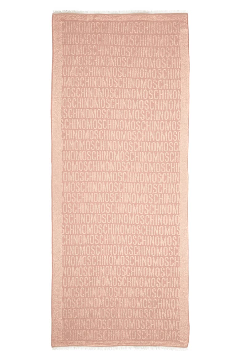 Logo Metallic Jacquard Scarf, Alternate, color, PINK