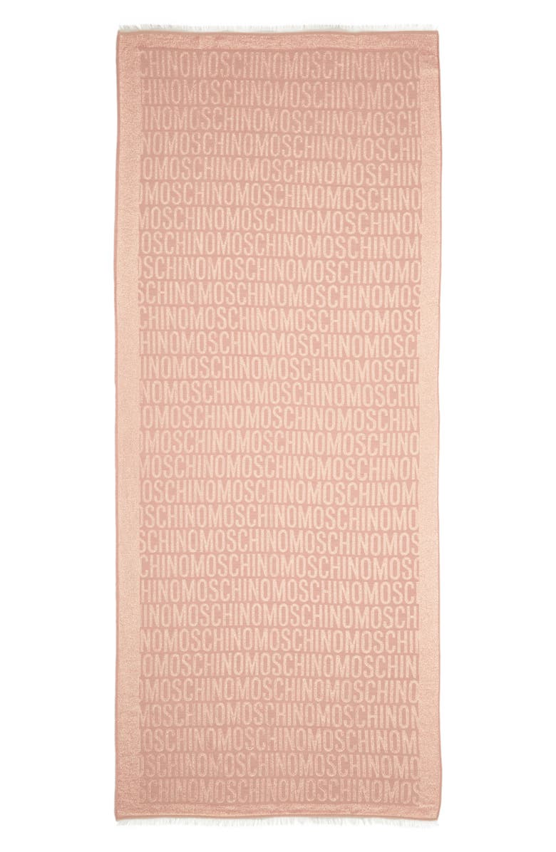 Moschino Logo Metallic Jacquard Scarf, Alternate, color, 