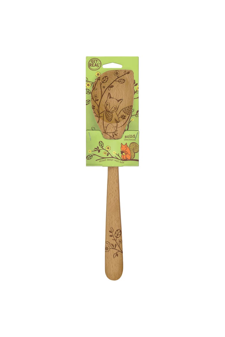Laser Etched Beechwood Corner Spoon, Woodland Collection, Main, color, Tan