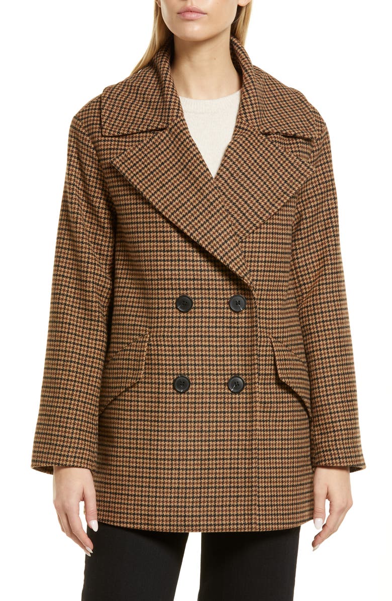 Nordstrom Short Herringbone Peacoat, Alternate, color, 