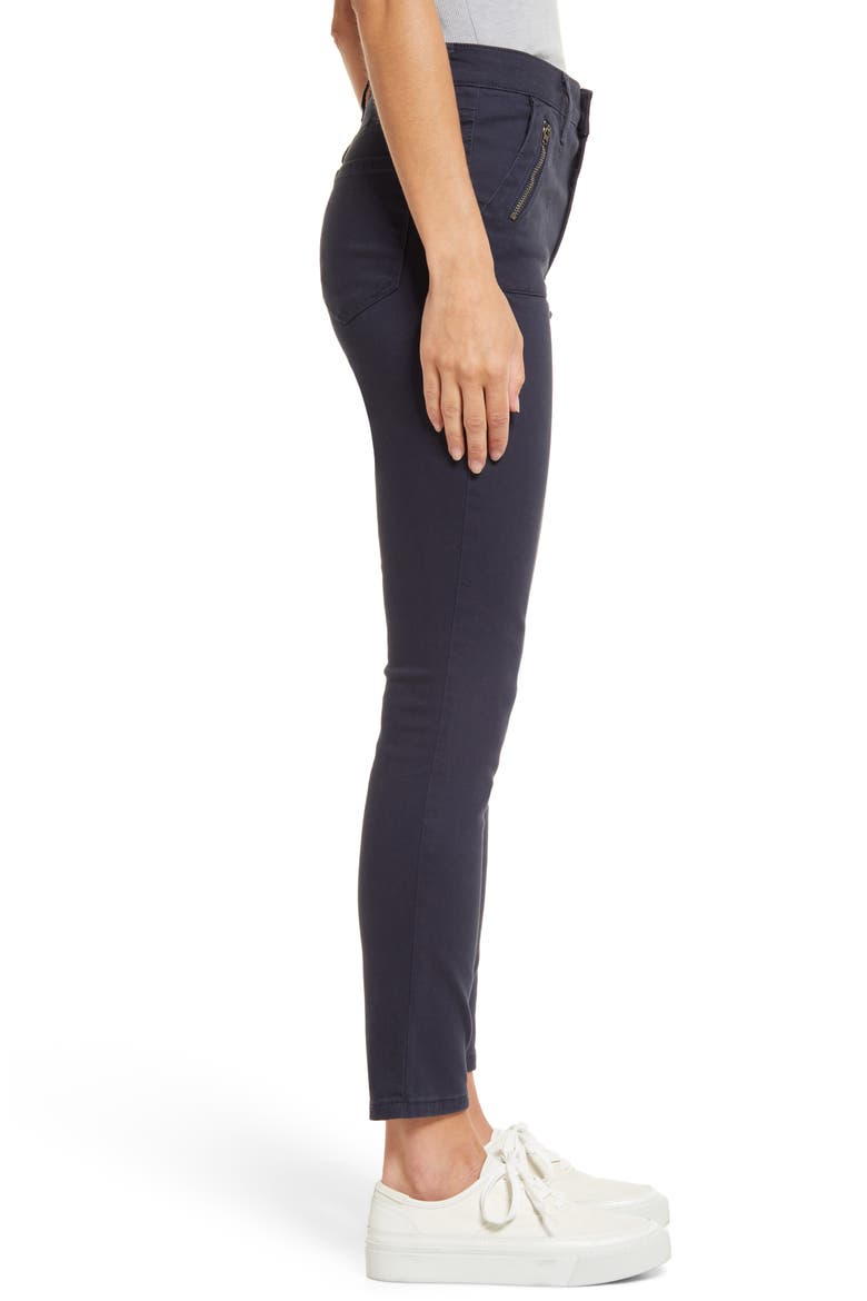 Ellie High Waist Zip Pocket Ankle Skinny Jeans, Alternate, color, CHARCOAL GREY