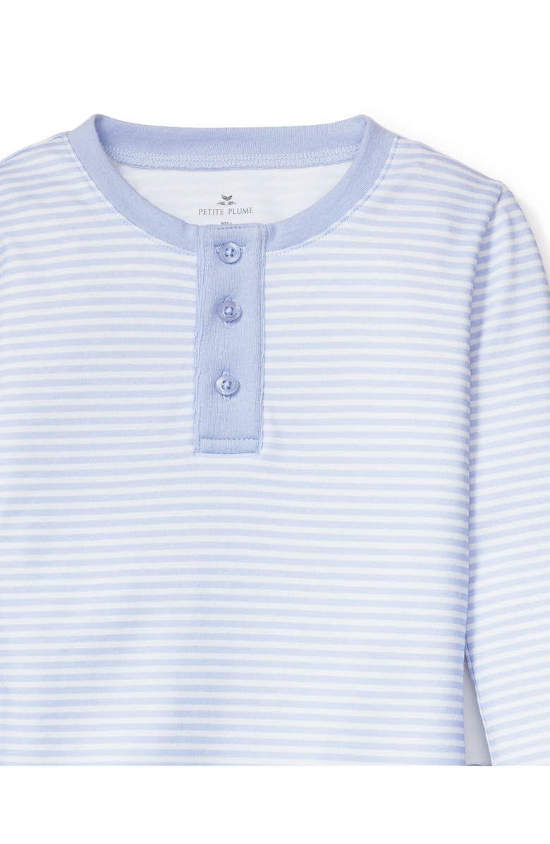 Petite Plume Kids' Fitted Pima Cotton Pajamas, Alternate, color, Blue