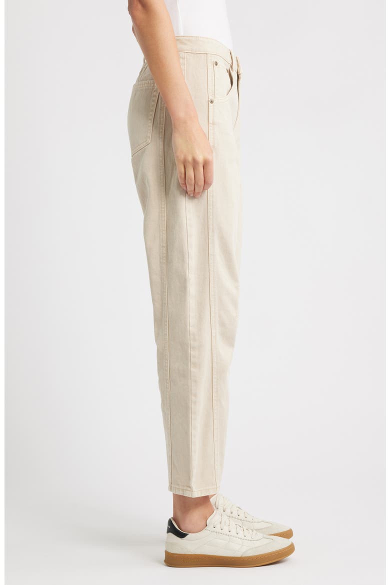 High Waist Ankle Barrel Jeans, Alternate, color, BONE WHITE