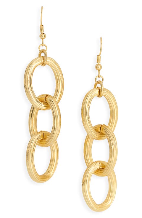 Ridged Link Drop Earrings