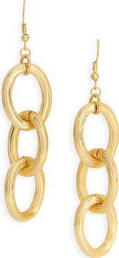 Karine Sultan Ridged Link Drop Earrings