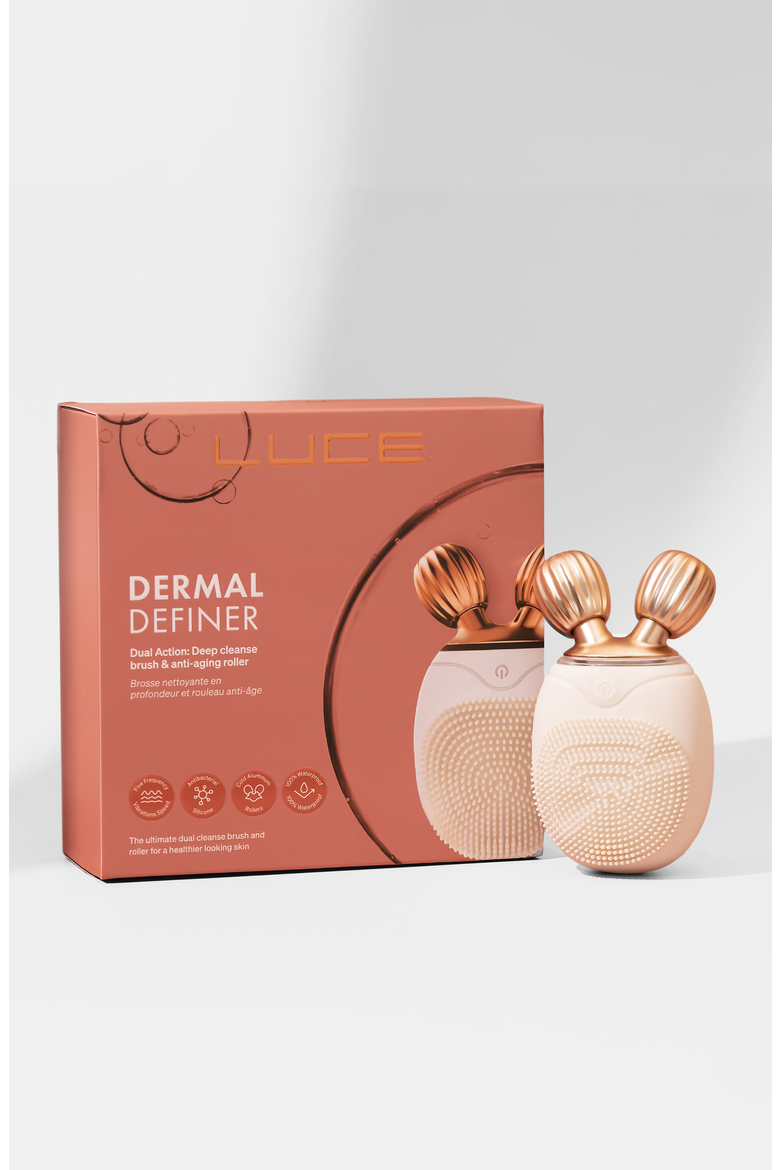 Dual-Sided Cleansing Face Brush, Massager & Roller - Travel-Friendly, Main, color, IVORY