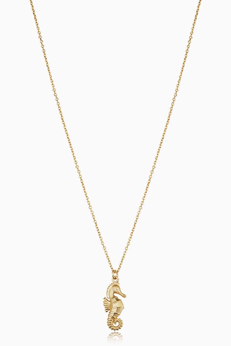 14K Yellow Gold Seahorse Pendant Necklace, Main, color, Yellow Gold