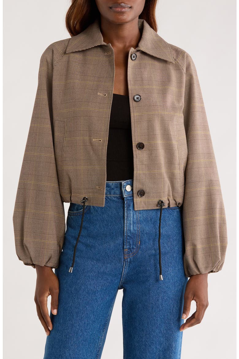 North Plaid Bomber Jacket, Main, color, MAPLE CHECK