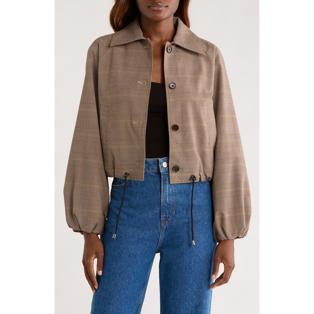Rails North Plaid Bomber Jacket In Brown
