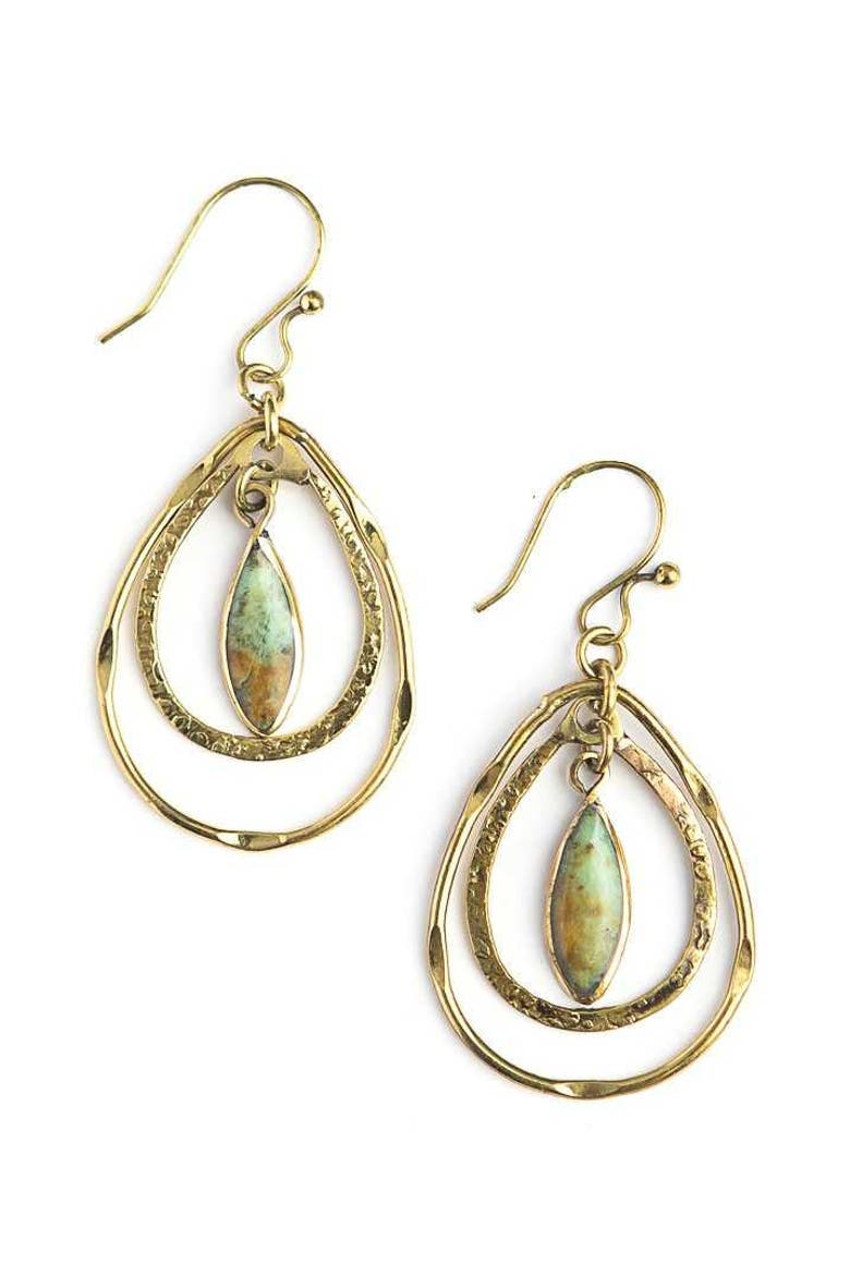 Adela Dangle Earrings, Main, color, Green