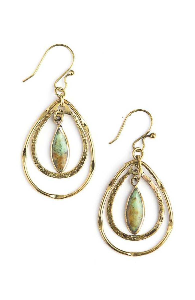 Fair Anita Adela Dangle Earrings, Main, color, Green