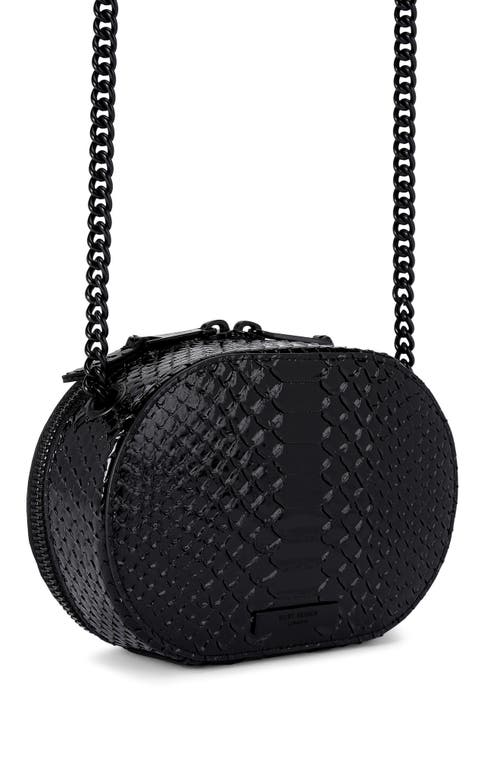 Kurt Geiger London Small Chelsea Croc Embossed Leather Crossbody Bag In Black
