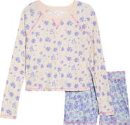 Honeydew Cuddle Crew Floral Rib Short Pajamas