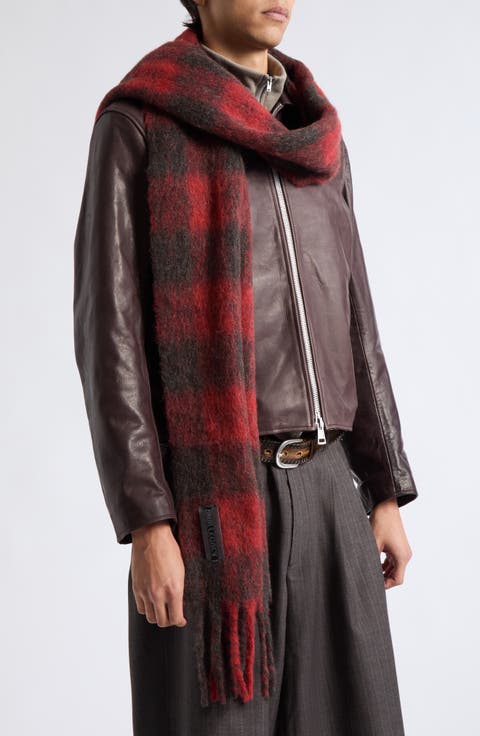 Estate Plaid Fringed Alpaca & Wool Blend Scarf