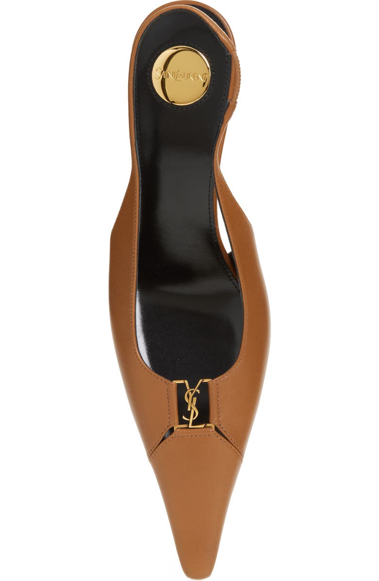 Saint Laurent Babylone Slingback Pump, Alternate, color, Dark Macadamia