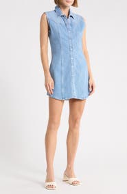 Good American Dolly Sleeveless Denim Minidress